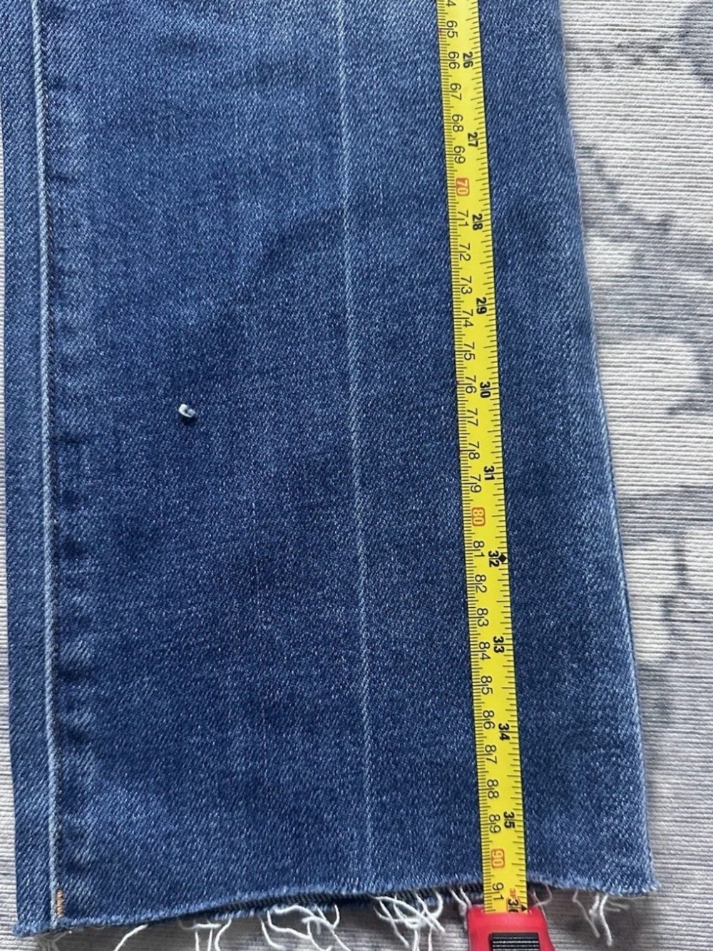 Hatch Women’s Blue Denim Jeans NWT HATCH The Crop Under Belly Kick Flare Matern - Picture 6 of 6